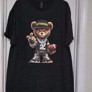 Pittsburgh Steelers Bear Graphic Print T-Shirt XL